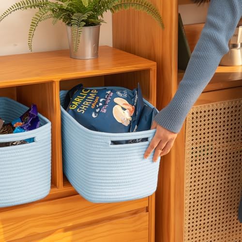 OIAHOMY 4 Pack Storage Baskets for Organizing 15L Storage Bins Light Blue - Image 4