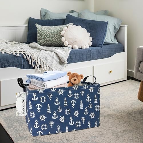 Rectangular Sailboat Storage Bin Nursery Hamper - Image 3