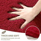 Polyester Bathroom Rug 36"x60" Red, Large Soft Shaggy Bath Mat - Image 3