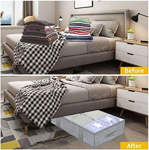 Onlyeasy Underbed Storage Bags Organizer, 4 Pack Large Capacity Under Bed - Image 4