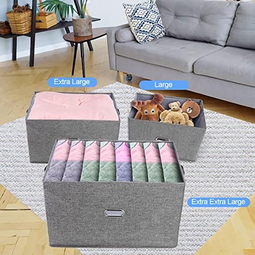 Large Linen Fabric Foldable Storage Bins - Image 4