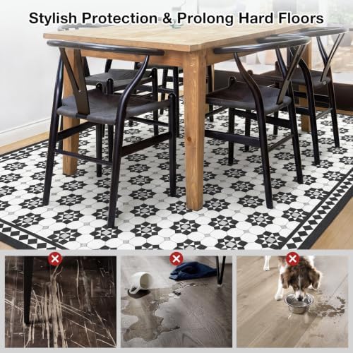 2' x 20' Tile-Inspired Decorative Vinyl Hallway Runner Mat, Waterproof - Image 6