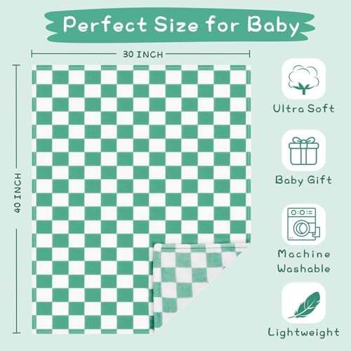 Yurhap Checkered Baby Blanket Fleece Baby Blankets - Image 5