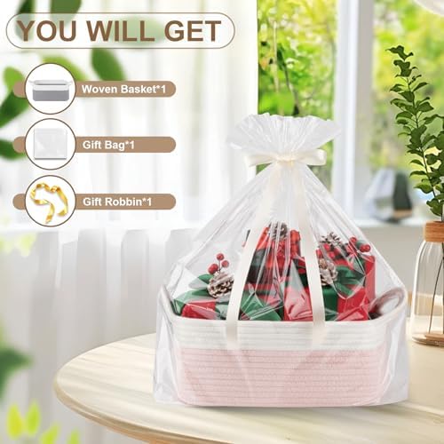 OIAHOMY Woven Basket, Gift Basket Empty - Image 3