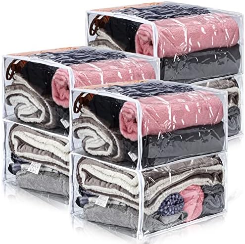 Shappy 6 Packs Clear Plastic Storage Bags by Shappy