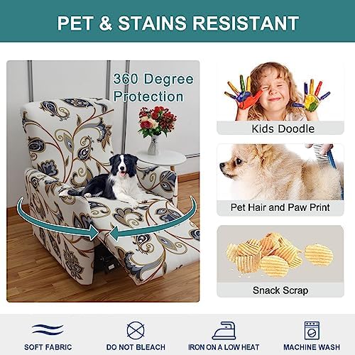 NILUOH Stretch Recliner Covers 4 Piece, Non-Slip Lazy Boy Chair Covers - Image 4