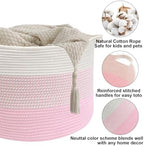 115L Extra Large Blanket Basket, Woven Laundry Basket-Mixed Pink - Image 3