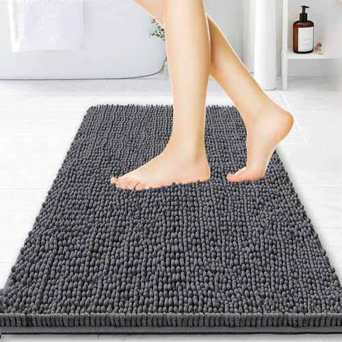 BOANKODU Bathroom Rugs 36x24, Extra Soft Absorbent Chenille Bath Rugs, PVC by BOANKODU