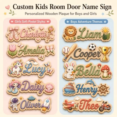 Custom Name Sign for Nursery ＆Wall Personalized Wooden Kids Room Door Sign - Image 7
