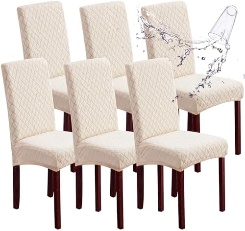 Genina Waterproof Dining Chair Covers Set of 6 Parsons Chair Slipcovers by Genina