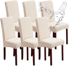 Genina Waterproof Dining Chair Covers Set of 6 Parsons Chair Slipcovers by Genina