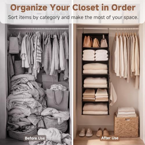 StorageWorks Hanging Closet Organizer, 6-Shelf - Image 4