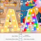 Pooqla LED Light Up Letters, Warm White and Colorful Lighted Marquee Letters - Image 2