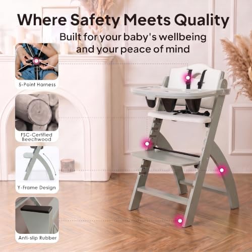 Abiie Beyond Junior Convertible Wooden High Chair - Image 6