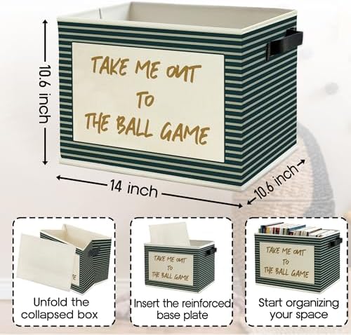 Vintage Baseball Nursery Storage Bins Box - Image 6