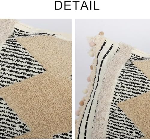 1Pc Boho Textured Lumbar Pillow Cover 12x 20, Diamond Woven Tufted Farmhouse - Image 2