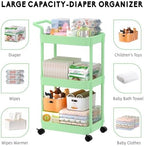Volnamal Diaper Caddy, 3 Tier Rolling Cart - Image 5