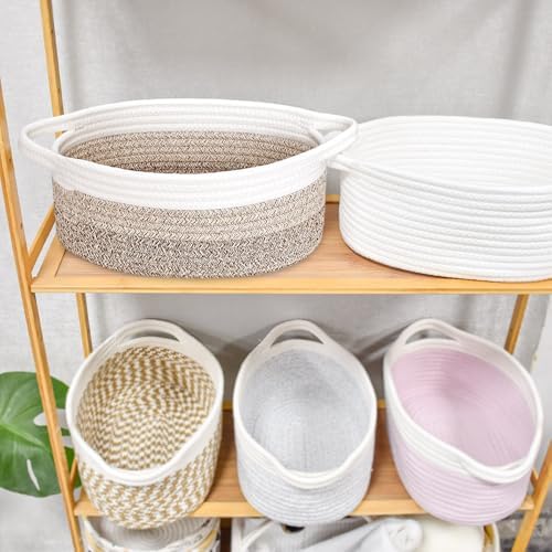 ABenkle Small Basket with Handles, Boho Decorative Rope Woven Dog Cat Toy - Image 7