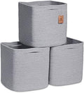 NaturalCozy Storage Cubes 11 Inch Cotton Rope Woven Baskets by NaturalCozy