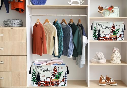 Christmas Basket Box Hamper Storage Basket Collapsible Organizer Bin Gift Shelf - Image 5