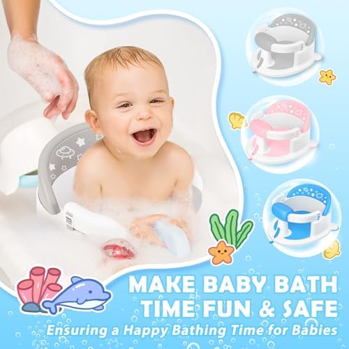 Baby Bath Seat 6M+, Non-Slip Cushion, 5-Pc Set - Image 2