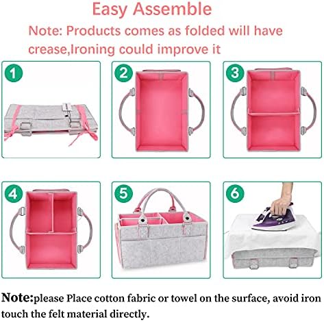 XUANGUO Large Felt Baby Diaper Caddy Organizer - Image 6