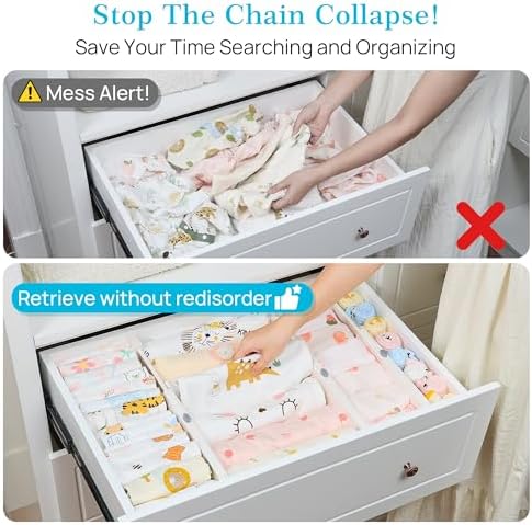 Vtopmart Drawer Dividers for Clothes 8 Pack, Adjustable 4" High Expandable from - Image 2