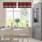 Emvency Valances for Windows, 2 Pack, 52x12 Inch, Striped Red - Image 2