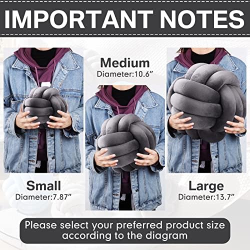 Namalu 10.6 Inches 2 Pcs Knot Pillow Decorative Throw Pillow, Dark Gray - Image 2