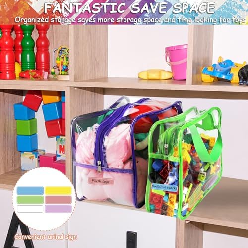 6 Colors L & XL Toy Storage Bags Reusable Clear Toy Organizer - Image 4