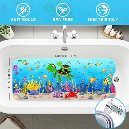 Bath Mat for Tub Non Slip Kids Bathtub Mat 40x16 Baby Bath Mat - Image 2