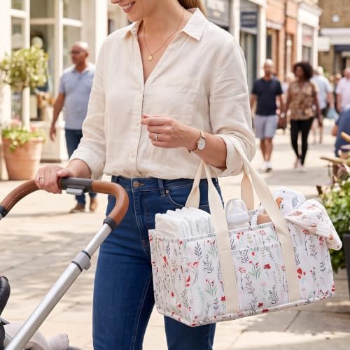 Woodland Diaper Caddy Organizer Stylish Nursery Storage Basket - Image 4