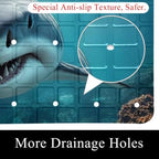 Bathtub Mat Non Slip 26.8x15.1In, 3D Shark Bath Mat - Image 2
