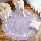 GarveeHome 6ft Round Rugs Washable Scalloped Bow Rug - Image 3