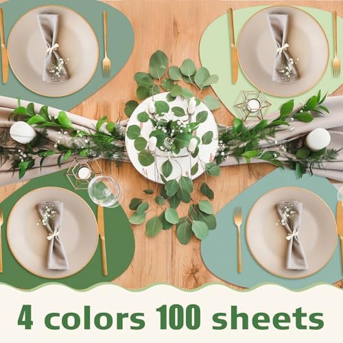 100 Pcs Disposable Paper Placemats Bulk 16.5"x13" Pebble Shape Place Mats - Image 3