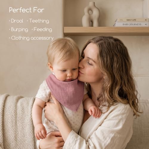 10 Pack Muslin Baby Bandana Bibs - Image 6