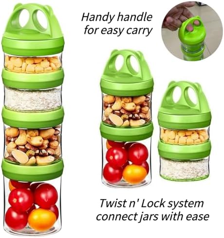 SELEWARE Green Stackable Snack Containers - Image 5
