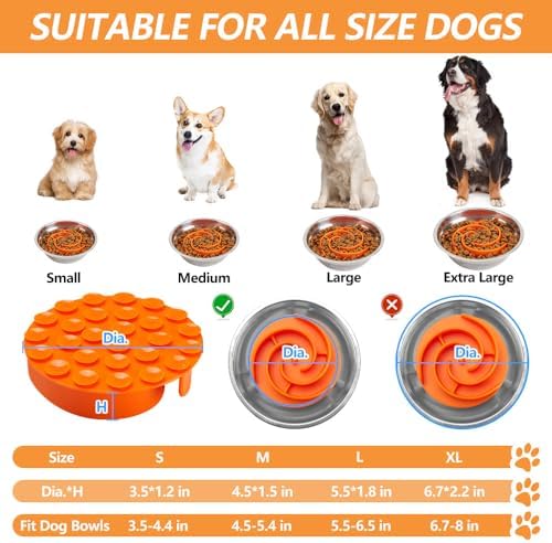 Slow Feeder Dog Bowls Insert, Animire Soft Silicone Slow Eating Dog Food Bowl - Image 5