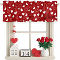 Vandarllin Red Valentine's Day Kitchen Curtains Valances by VandarllinHomeKitchenDecor