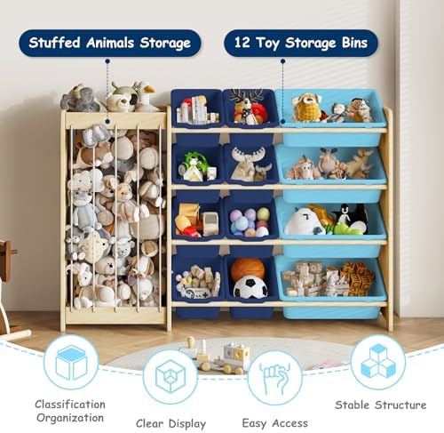 EXPERLAM Kids Toy Storage Organizer, 2-in-1 Stuffed Animal Storage & Toy - Image 5