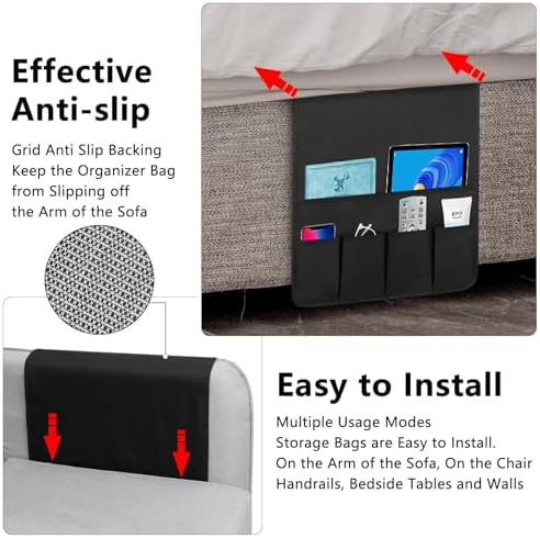Non-slip Couch Organizer Armchair Caddy, Oxford TV Remote Control Holder - Image 4