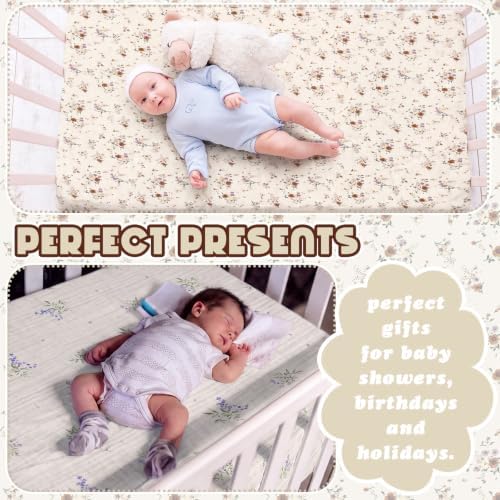 Breling 2 Pcs Muslin Botanical and Orchid Print Crib Sheets - Image 4