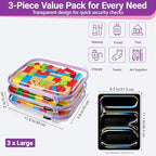 YQBRAO Clear Hard Shell Zipper Cases, 3 Large Travel Organizers - Image 4