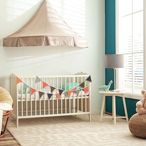 Oudain 2 Pcs Pennant Banner Flags Nursery Garland Triangle, Rustic Color - Image 6