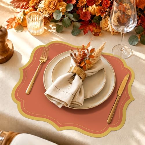 Stuffygreen 100 Pcs Christmas Paper Placemats 13.4 x 12 Inch Scalloped Xmas - Image 6