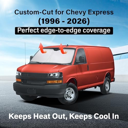 EcoNour Windshield Sunshade for Chevrolet Express 1996-2024 2025 2026 - Image 2