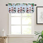 Christmas Kitchen Curtains and Valances Set, Snowman Cardinal Window Treatments - Image 6