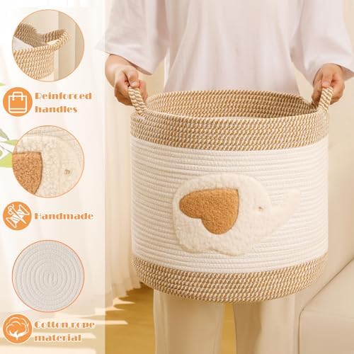 Large Blanket Baskets for Living Room Decor, Toy Storage Baskets 14" x 14" - Image 6