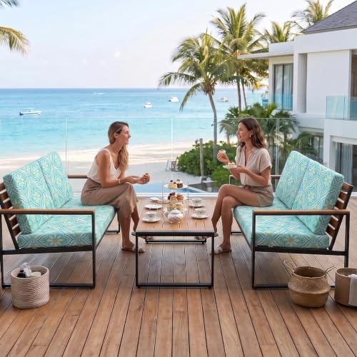 8Pcs Patio Cushion Covers Stretch Outdoor Furniture Protector Slipcovers - Image 2