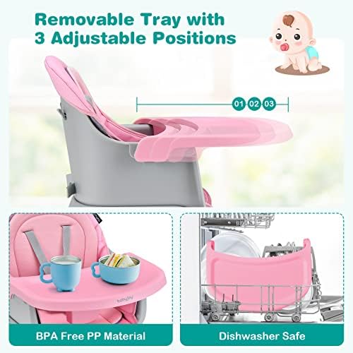 BABY JOY Baby High Chair, 8 in 1 Convertible Highchair - Image 4